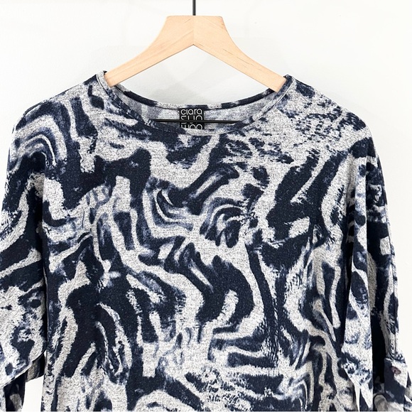 Clara Sunwoo Short Sleeve Geo Print Tunic Top Size Small - Picture 2 of 5